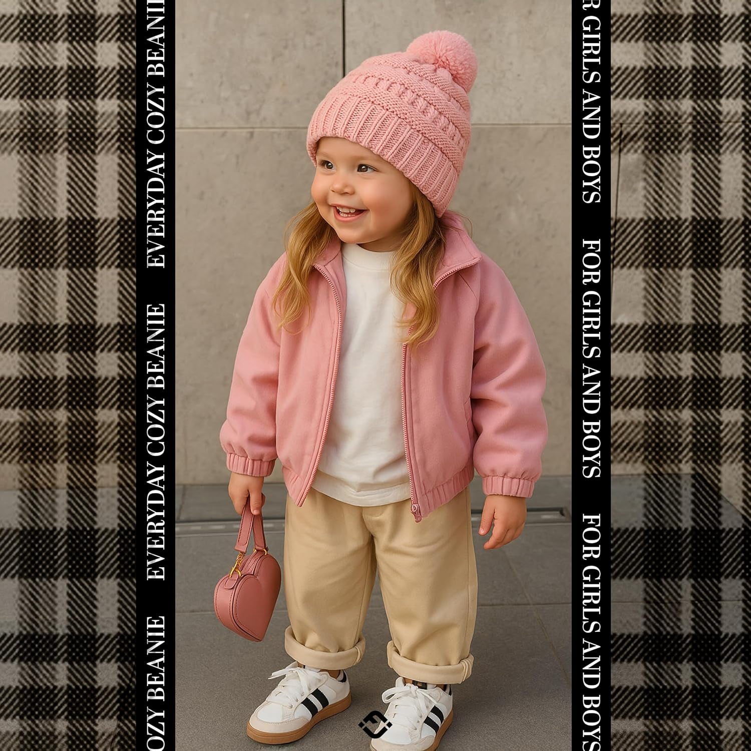 Cozy Toddler Cable Knit Pom Beanie - Warm Winter Hat for Kids