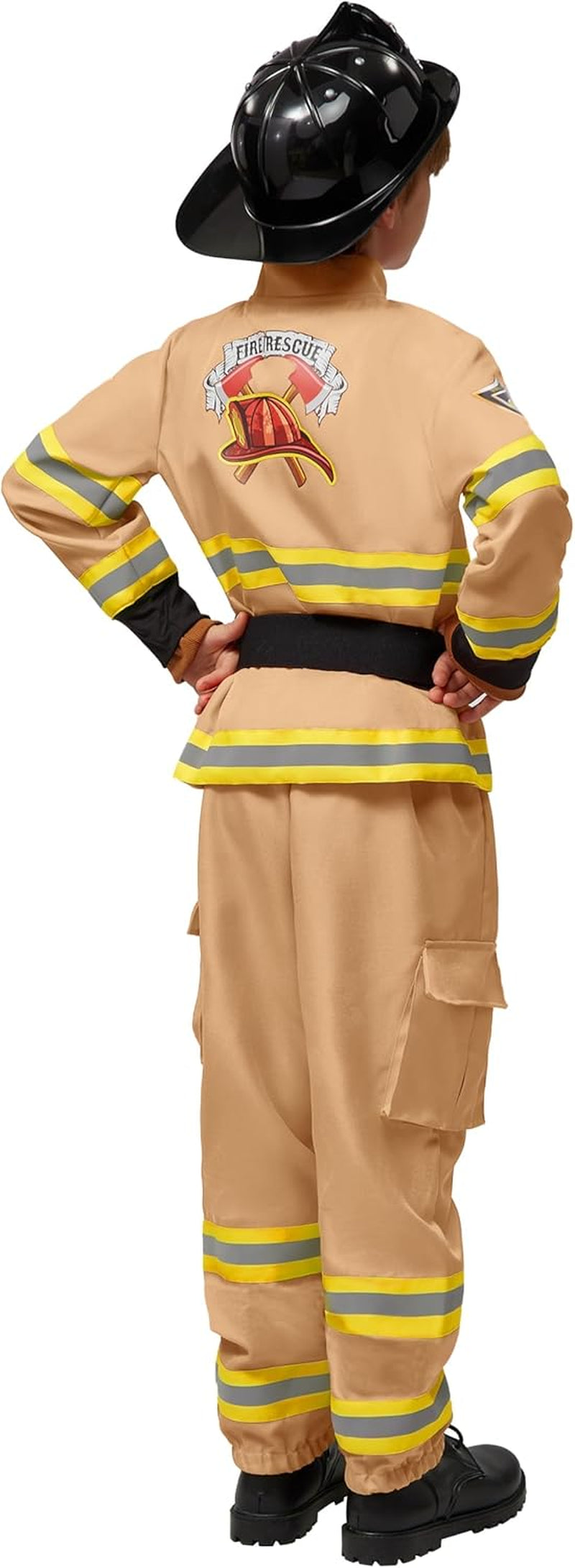 Halloween Firefighter Costume for Kids, Boys Fireman Costume Set, Firefighter Accessories for Cosplay
