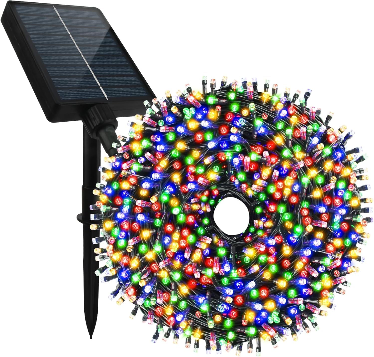 164Ft 500 LED Solar Christmas Lights Outdoor Waterproof with Remote Timer, 8 Modes Solar Powered Fairy String Lights for Christmas Tree Wedding Party Holiday Outdoor Indoor Decor (Multi-Color)