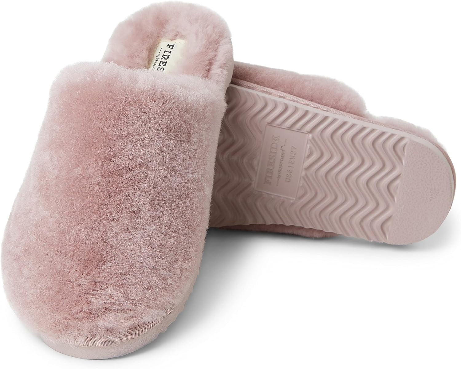 Womens Shelly Beach All over Genuine Shearling Easy On/Off Scuff