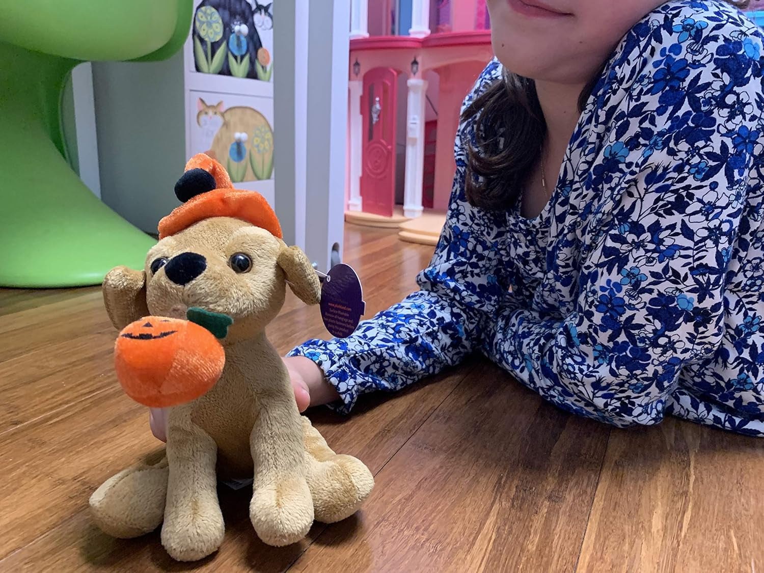 Halloween Pawpals 8 Inches Puppy Dog Plush Stuffed Toy Comes with Hat and Halloween Jack O Lantern - Pumpkin for Kids on This Holiday (Labrador)