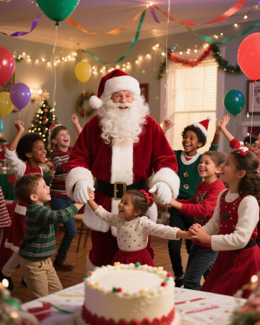 Santa Claus Costume for Men 9PCS, Christmas Santa Costume Adult Deluxe Santa Suit Professional Santa Outfit