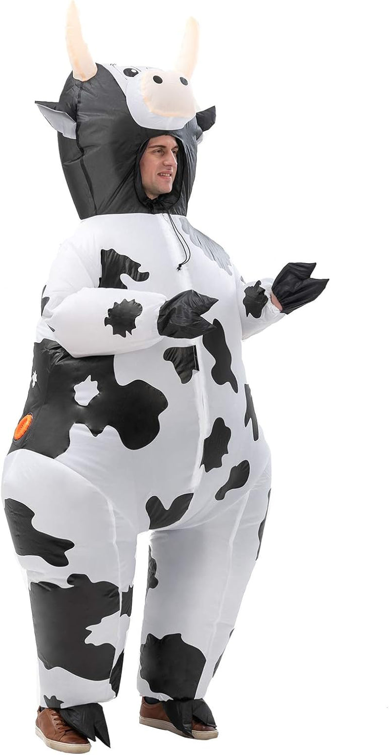 Inflatable Costume Cow Game Adult Funny Blow up Suit Halloween Cosplay Party