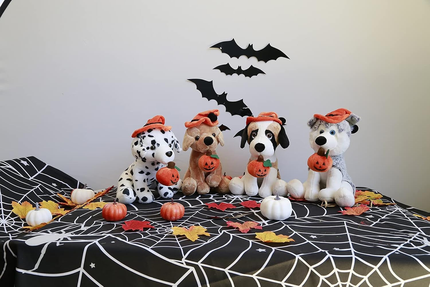 Halloween Pawpals 8 Inches Puppy Dog Plush Stuffed Toy Comes with Hat and Halloween Jack O Lantern - Pumpkin for Kids on This Holiday (Labrador)