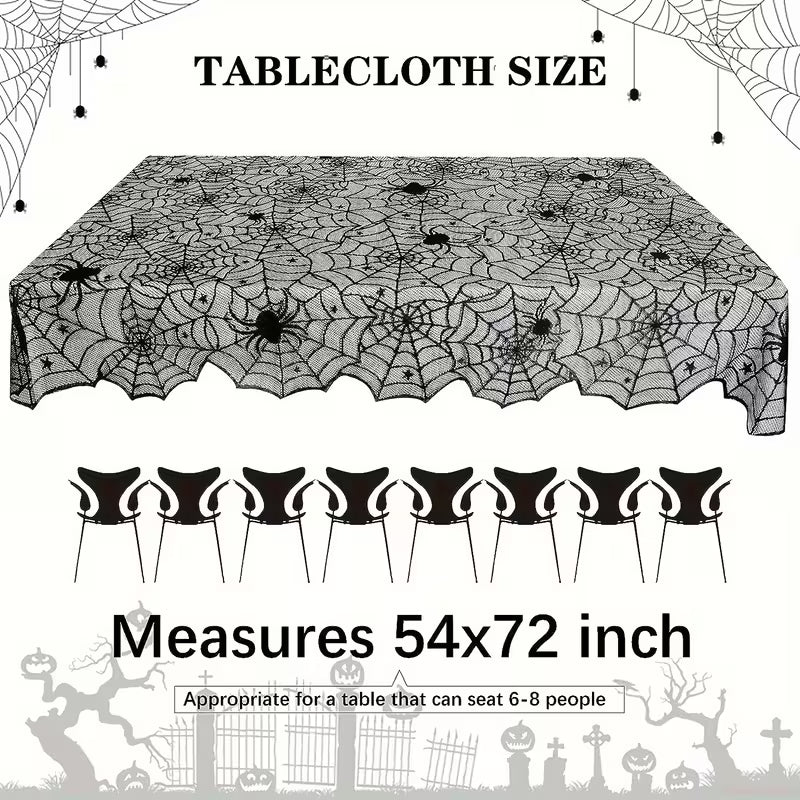 SpookWeave™ Black Lace Table Décor