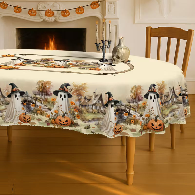 SpookyFeast™ Ghost & Pumpkin Table Cover